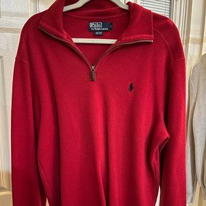 Red Polo half zip sweater